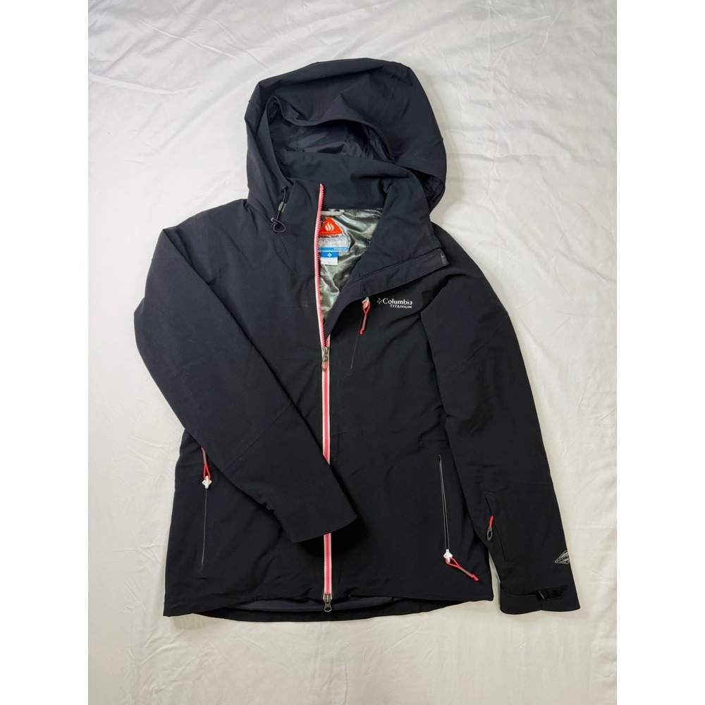 Columbia Titanium Omni-Heat Hooded Winter Jacket Womens Medium Black